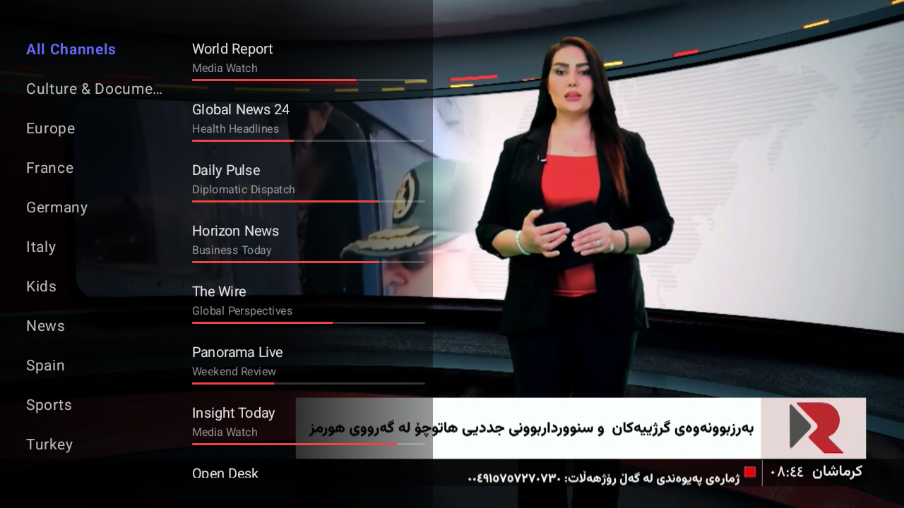 Overlay TV Channels List